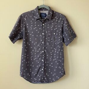 TOPMAN Button Down Gray Short Sleeve Shirt Small